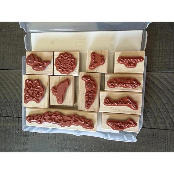 Stampin’ Up Botanical Bliss wood block rubber stamp set - Picture 3 of 6